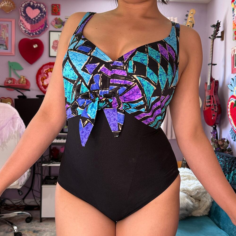 Vintage 80s / 90s retro funky one piece bathing suit